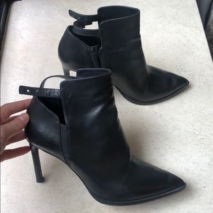 VINCE Black Stiletto Ankle Booties